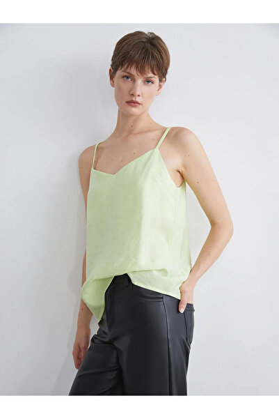 LC Waikiki Yellow V-Neck Modal Blend Strap Blouse