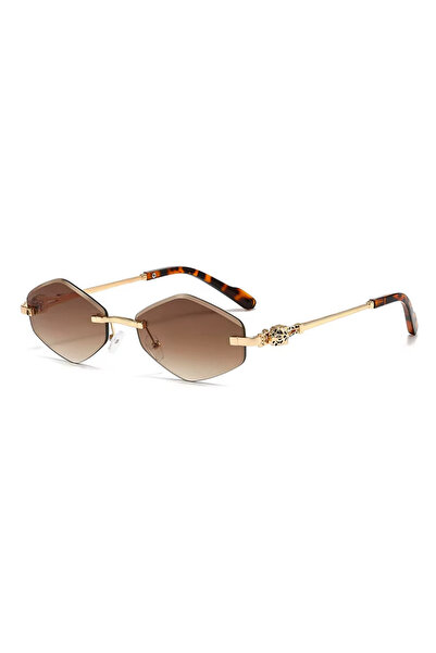 optivue 2026 New Fashionable Leopard Head Design Rimless Sunglasses for Women...