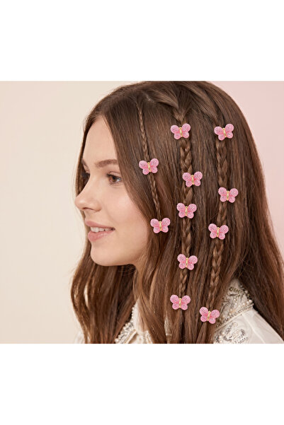 Luludy Kids Pink Stone Butterfly Model 10-Piece Girls' Hair Earrings