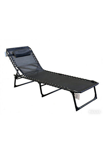Heinner Șezlong reglabil, Negru, 189 x 58 x 30 cm