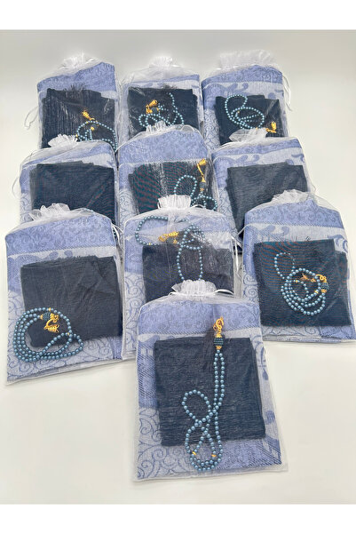 LenaToptan 10 pieces of gift (dowry-mevlut-hajj-umra) prayer mat with flame c...