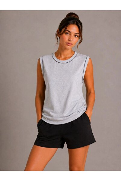 VELİZADE Women's Crew Neck Lycra Comfort Model Sleeveless 4 Season Sports and...