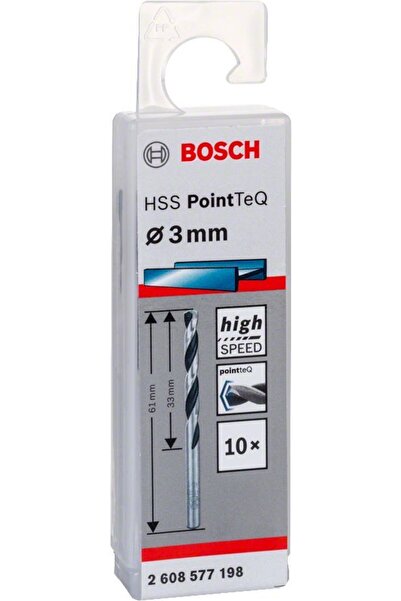Bosch HSS PointTeQ Matkap Uç Metal 3x33x61mm 10 Parça