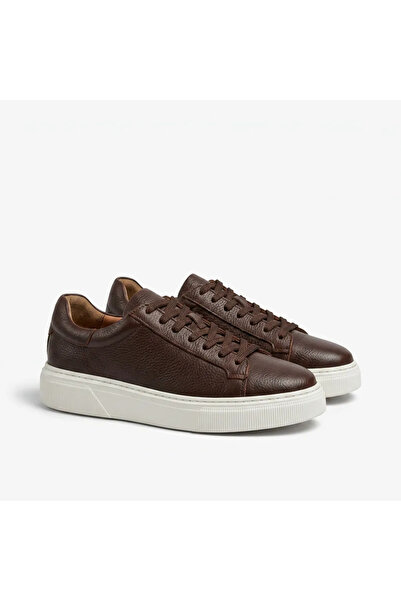 Erkek Bağcıklı Hakiki Deri Beyaz Sneaker Günlük Casual Ayakkabı