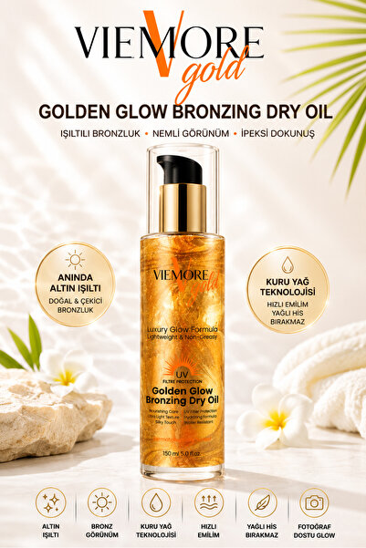 Viemore Gold Golden Glow Bronzlaştırıcı Dry Oil Altın Işıltı Verici Nemlendir...