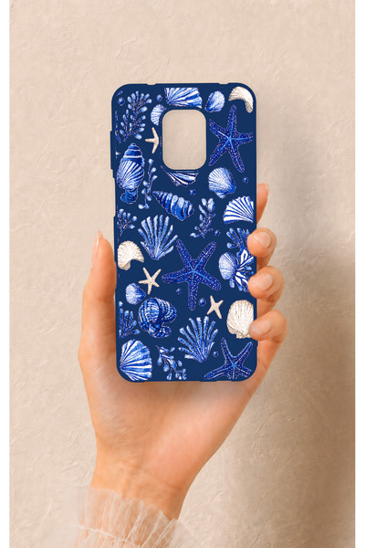 Vip Case Redmi Note 9 Pro 9S Uyumlu Deniz Kabuğu Desenli Silikon Kılıf