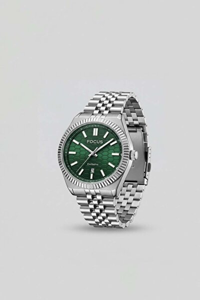 ablukaonline Men's Steel Cord Round Analog Wrist Watch Silver/Green