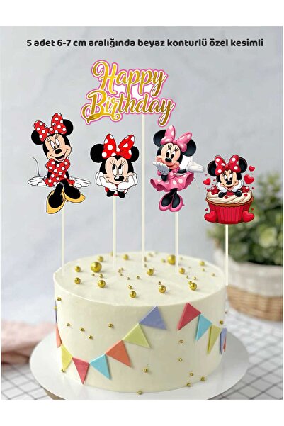 Sinek Kupası Tasarım Minnie Mouse Birthday Cake Topper Birthday Decoration