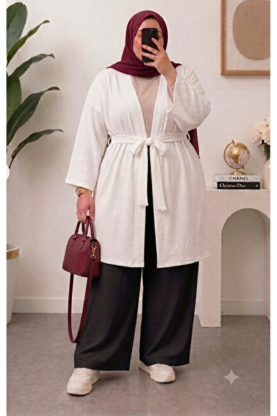 CNG MODA كيمونو أيروبين أسود مقاس كبير