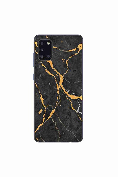 OEM Case compatible with Samsung Galaxy A31 Silicone Gel Tpu Model Noir Gold ...