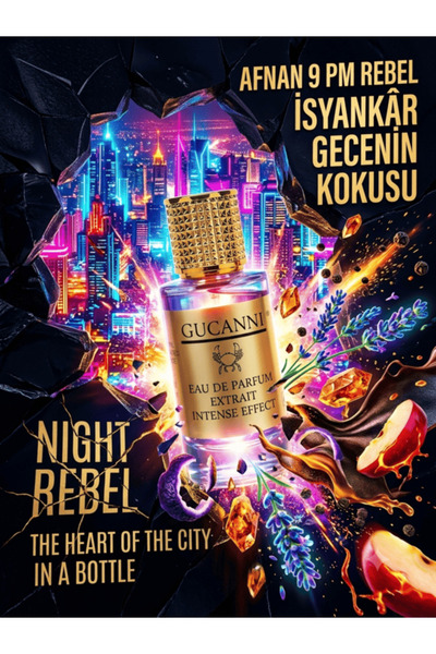 GUCANNI 9 PM REBEL Åfńαη EXTRAİT de Parfüm Şehrin Yeni Efsanesi 75 ml Ultra K...