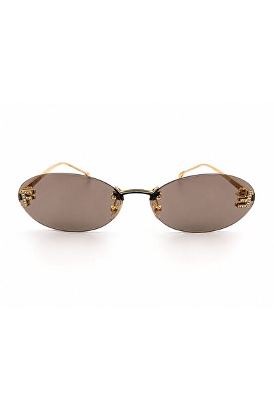 OEM Ochelari de Soare Rimless Premium, Lentile Maro, Ramă Aurie Elegantă, Des...