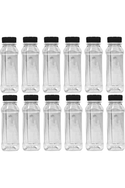 ARTC 12Pcs Plastic Juice Bottles Clear With Caps Milk Bottle Water Bottles - ...