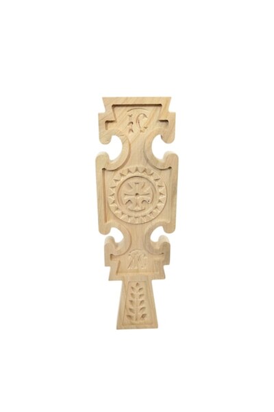 OrnamentArt Cruce ortodoxă din lemn, model rumânesc Maramure, lemn 280 x 100 mm