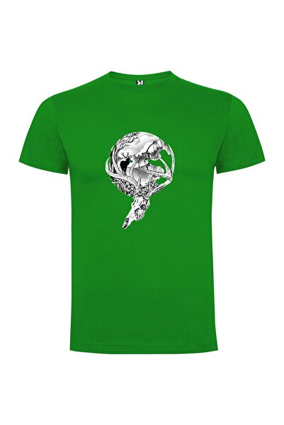 iLovePrints Inked Deer Skull Majesty Tshirt