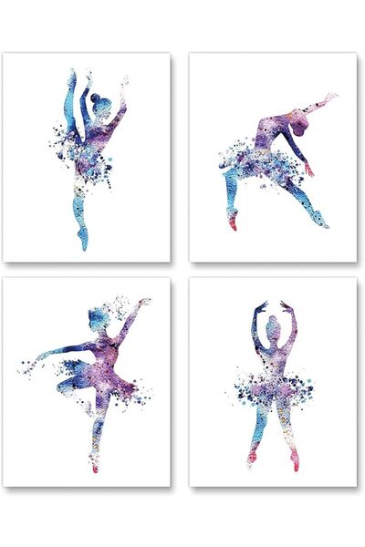 ESSESORIES Watercolor Ballet Ballerina Dancers Woman Dancing G Aesthetic Post...