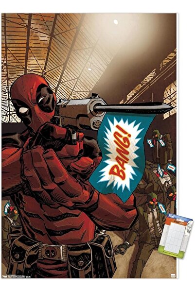 ESSESORIES Marvel Comics Deadpool Bang Movie Poster Wall Art Room Decor Self ...