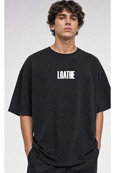 OPPPSSS Loathe Printed Oversize T-Shirt Unisex Shoegaze Deftones Style Vintag...