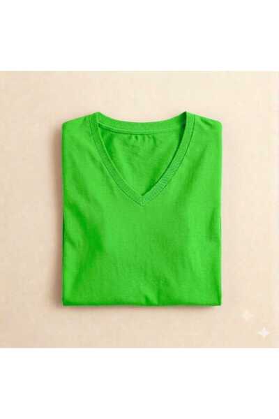 KOZİA OUTDOORS Women's Men's Unisex V-Neck Unprinted Oversized Wide-Fit T-Shirt