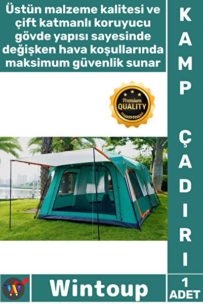 Wintoup #KampÇadırı Su Geçirmez Geniş Aile Tipi Lüks Dayanıklı Büyük Hacim 2 ...