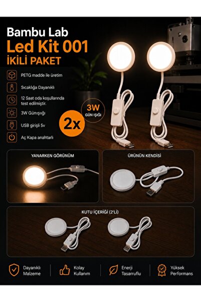 Genel Markalar 3D Yazıcı Led Kit 001 Aydınlatma 3D Yazıcı Lamba Kiti