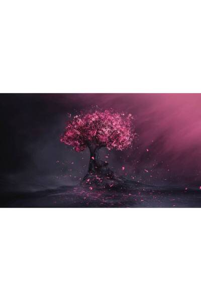 Persona Tablou Canvas, Copacul Singuratic Cu Flori Roz- 100 X 70 cm