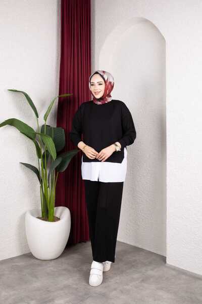 Weak Blue Women's Two-Piece Set Oversize Sweatshirt Wide-Leg Pants Casual Sty...