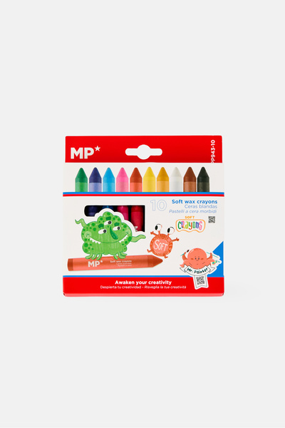 Main Paper 10 Pcs Soft Wax Crayons, Multicolor