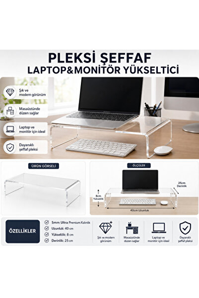 Trend Pleksi PLEKSİ LAPTOP&MONİTÖR YÜKSELTİCİ- 5MM KALINLIK