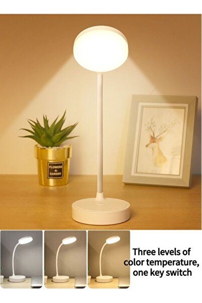 GULF GALLERY USB Rechargeable LED Eye Protection Table Lamp Dimmable with Thr...