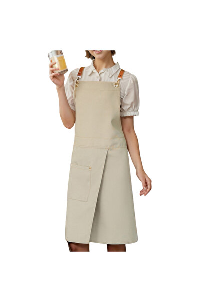 Choice3 OneSize Khaki 1 piece of waterproof canvas apron with pockets - split...