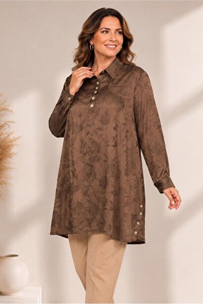 Alvina Patterned Satin Jacquard Tunic 20999