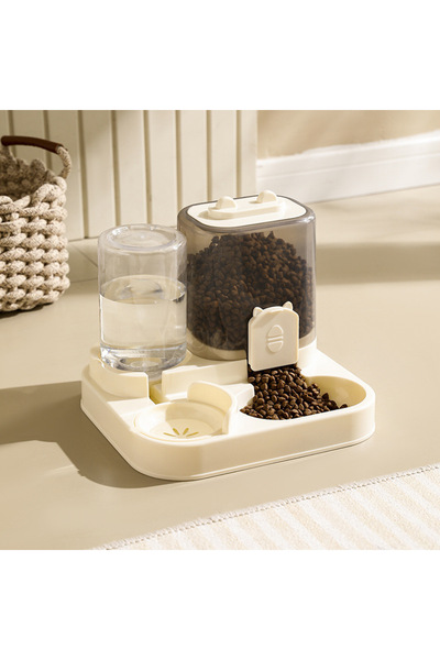Choice1 وعاء طعام للقطط 25×23×20 سم بيج اللون، قطعة واحدة، موزع طعام أوتوماتي...