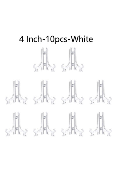 Choice1 4 Inch-10PCS-White Plastic Acrylic Easels or Stand/Plate Holders to D...