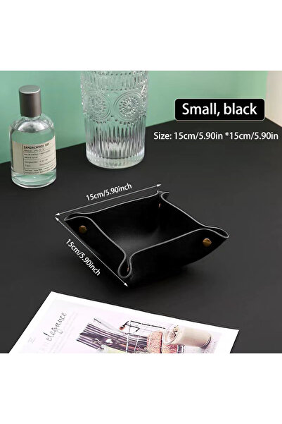 Choice10 Black trumpet Living Room Entrance Key Storage Box Leather Desktop C...