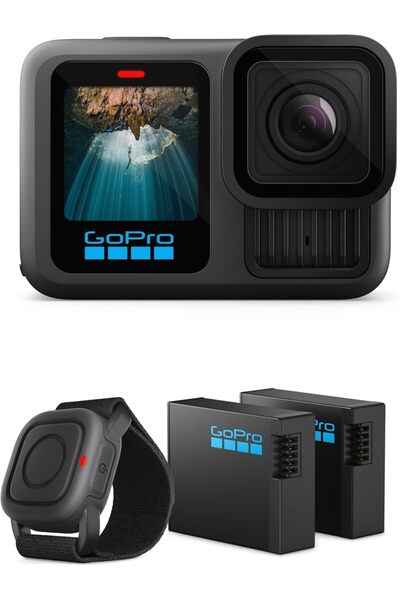 GoPro Hero 13 Black Action Camera with two Enduro batteries and waterproof re...