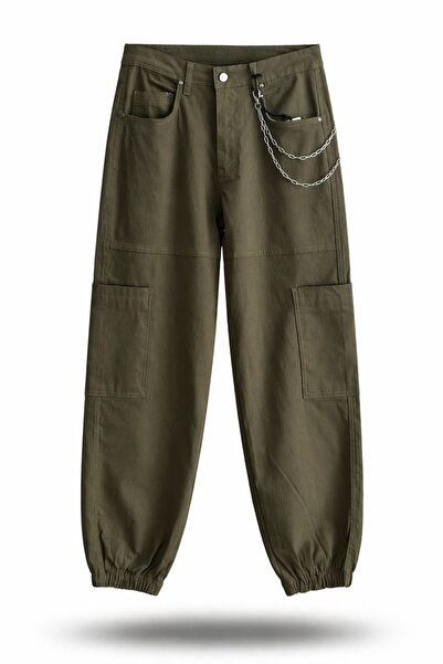 yb yağmur butik Cargo Pocket Sports Pants with Rubber Cuffs