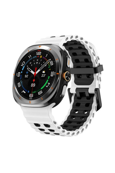 Choice4 watch7 ultra 47mm White Black Original Silicone Strap for Watch Ultra...