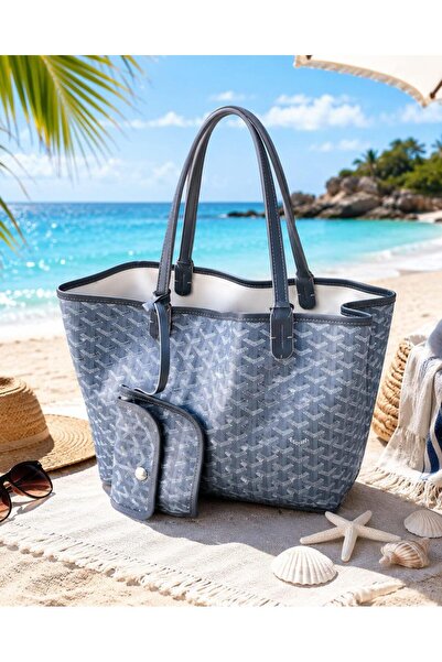 Doze Luxury Beach Bag with Gray Wallet