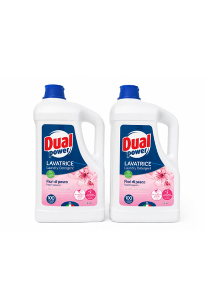 Dual Power Set Fiori di Pesco – 2 x Detergent lichid de rufe 5 L, parfum de f...