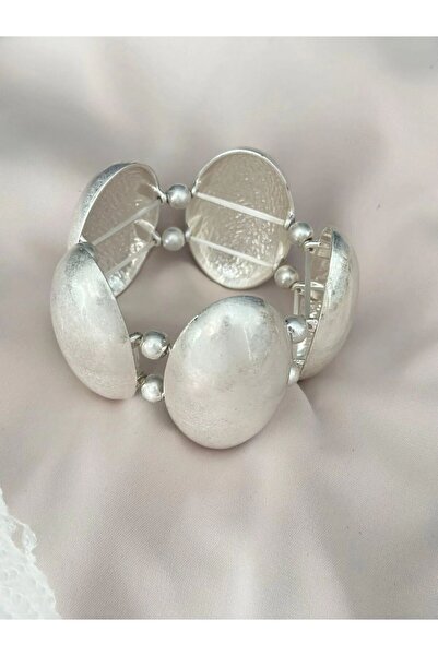 BYYEŞO Elastic Oval Antique Bracelet Silver
