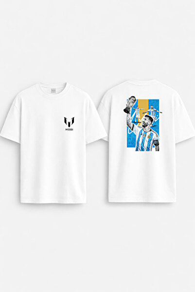 cesita Lionel Messi World Cup Cotton White T-Shirt T-Shirt