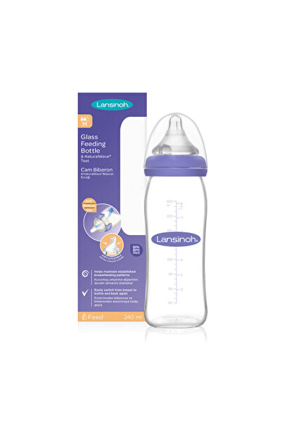 Lansinoh Biberon sticla cu tetina Naturalwave (3 luni+) , 240 ml