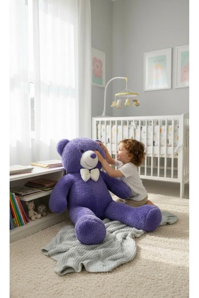 Genel Markalar 80 Cm Papyonlu Peluş Ayıcık-Havlu Kumaş-Premium Koleksiyon Hed...