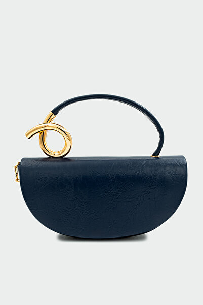 LAMİNTA Aura Gold Detailed Navy Blue Bag