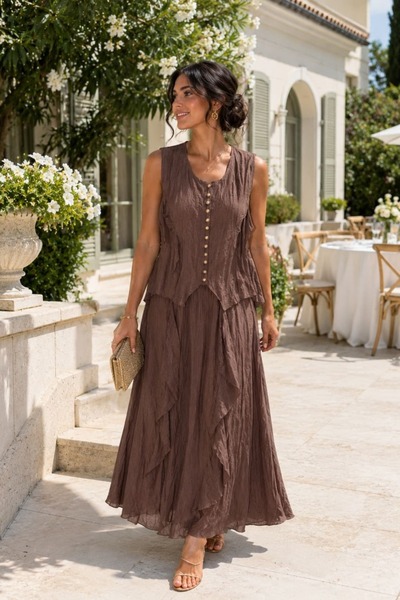 yb yağmur butik Vest and Skirt Flounce Set