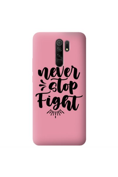 Other Xiaomi Redmi 9 Never stop fight Pink Colored Silicone TPU Θήκη