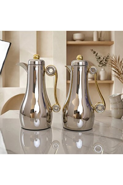 Al Hadaya Mall Trams Stainless Steel Stylish Design Set - Shiny Silver & Gold...