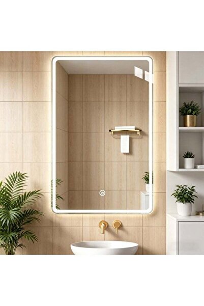 Generic LED Bathroom Mirror with Light Frame Bathroom Mirrors Dimmable Touch ...