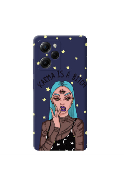 Other Xiaomi Poco X5 Pro Karma is a bitch Dark blue Colored Silicone TPU Θήκη